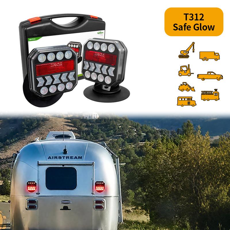 Wireless Trailer Lights Kit, LED, Rechargeable